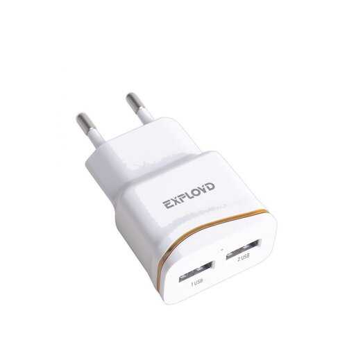 Сетевое зарядное устройство Exployd Classic 2USB 2.4A White в МТС