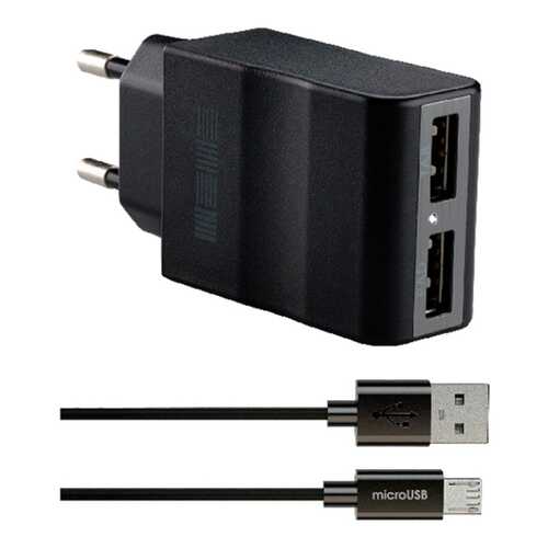 Сетевое зарядное устройство InterStep Travel Charger 2 USB 2,1A Black в МТС